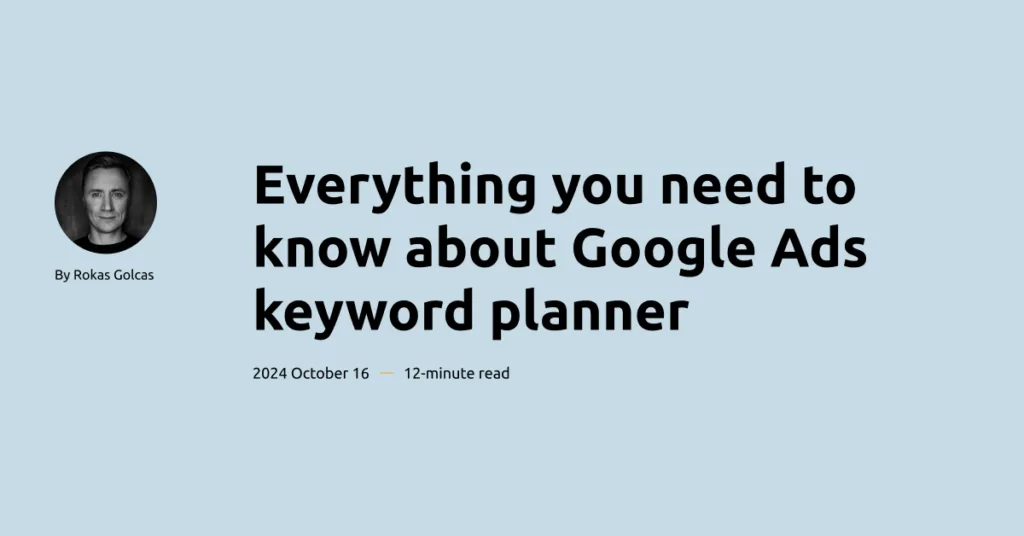 google ads keyword planner