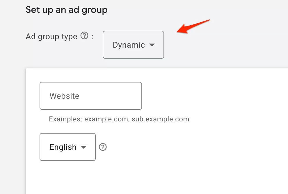 dynamic search ads ad group