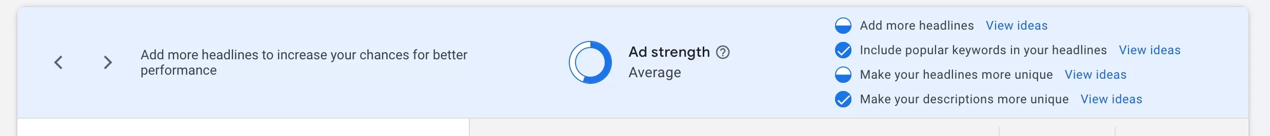 ad strength indicator