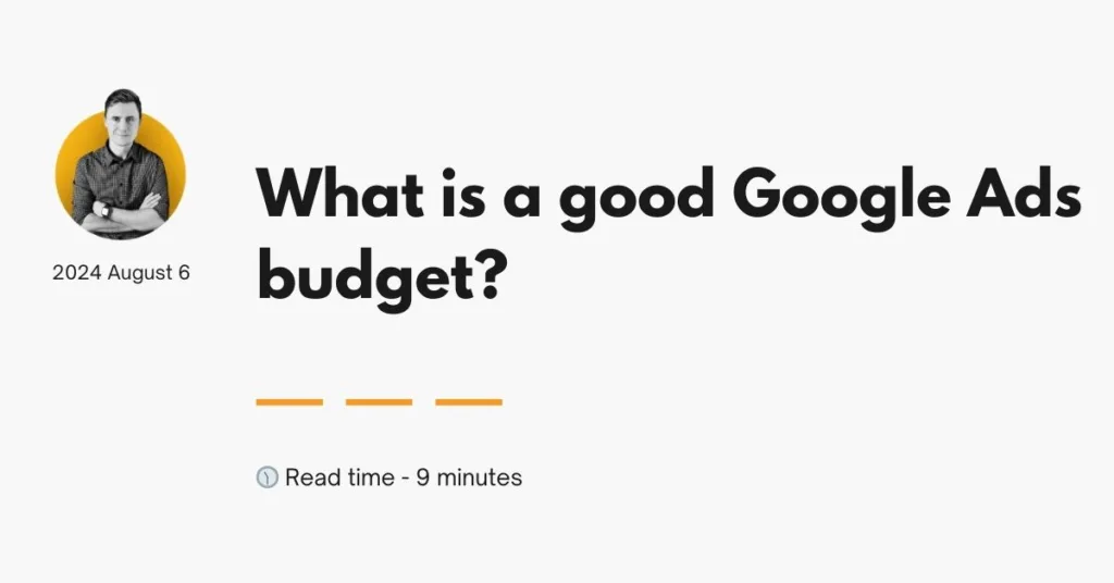 google ads budget