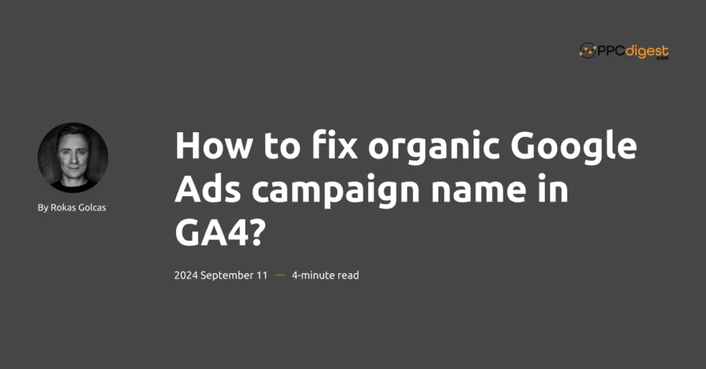 fix organic campaign name in ga4