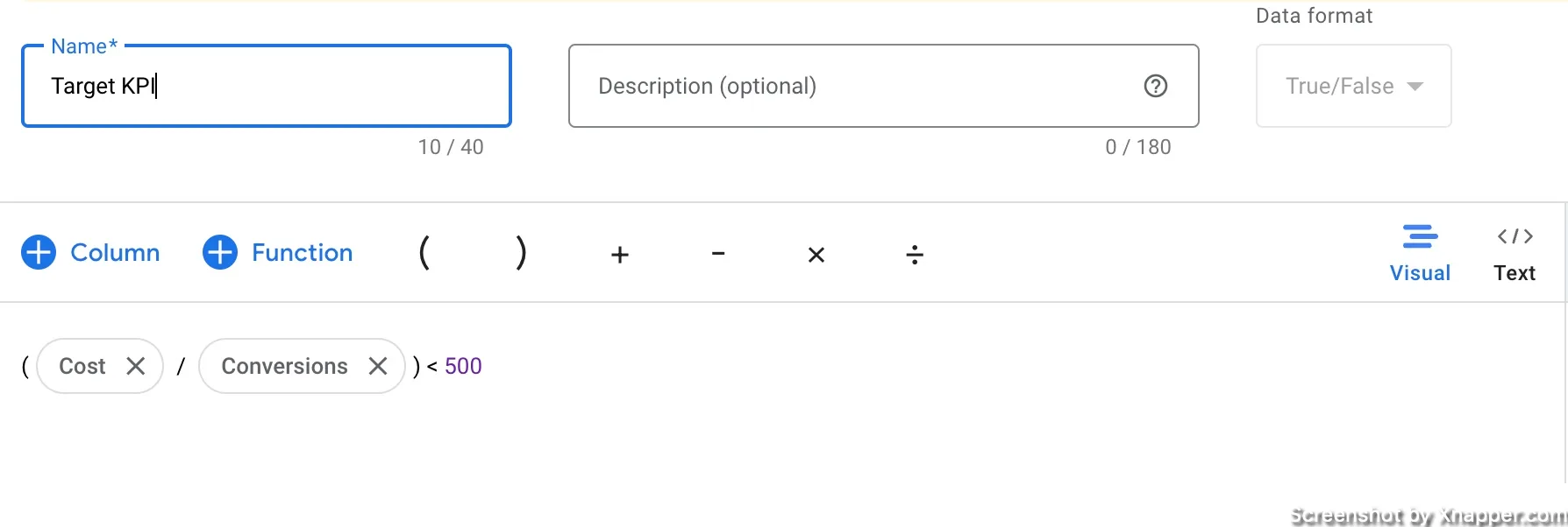 target kpi formula